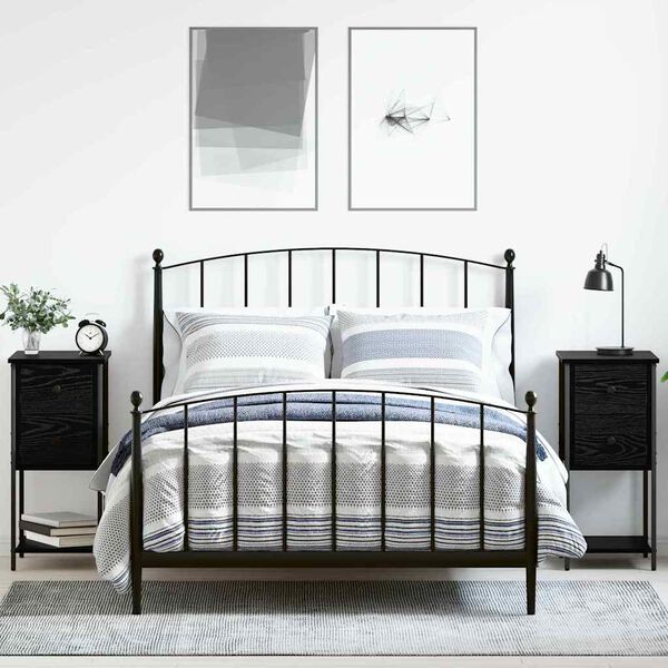 vidaXL Nočna omarica 2 pcs Črni hrast 32 x 42 x 70 cm Konstruiran les