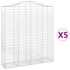 vidaXL Obokane gabion ko&scaron;are 5 kosi 200x50x220/240 cm pocinkano železo