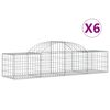 vidaXL Obokane gabion ko&scaron;are 6 kosov 200x50x40/60 cm pocinkano železo