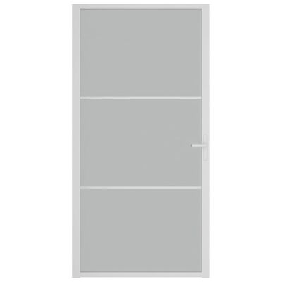 vidaXL Notranja vrata 102,5x201,5 cm bela mat steklo in aluminij