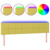 vidaXL LED posteljno vzglavje zeleno 160x5x78/88 cm blago
