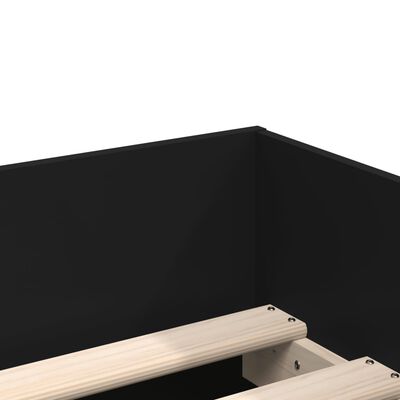 vidaXL Posteljni okvir s predali črn 75x190 cm