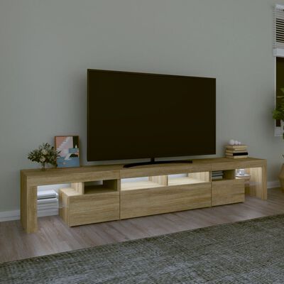 vidaXL TV omarica z LED lučkami sonoma hrast 230x36,5x40 cm