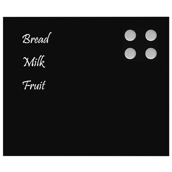 vidaXL Stenska magnetna tabla črna 60x50 cm kaljeno steklo