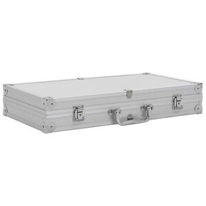 vidaXL Kovček za pi&scaron;tolo aluminij in ABS srebrn