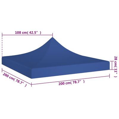 vidaXL Streha za vrtni šotor 2x2 m modra 270 g/m²
