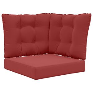 vidaXL Zunanja blazina za kavč 3 pcs vinsko rdeča Poliester