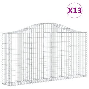 vidaXL Obokane gabion ko&scaron;are 13kosov 200x30x100/120cm pocinkano železo