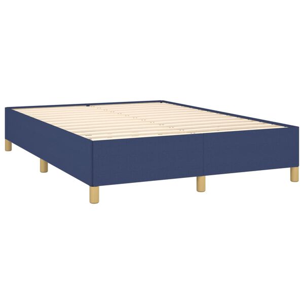 vidaXL Box spring postelja z vzmetnico modra 140x190 cm blago
