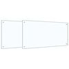 vidaXL Kuhinjski panel 2 kos Transparentno 100 x 50 cm kaljeno steklo