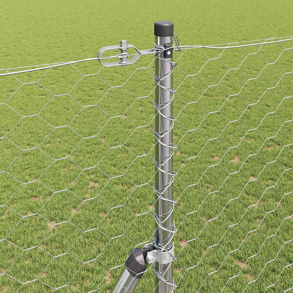 vidaXL Steber ograje. srebrna 100 x 1,5 m (50 mm mreža) Jeklo