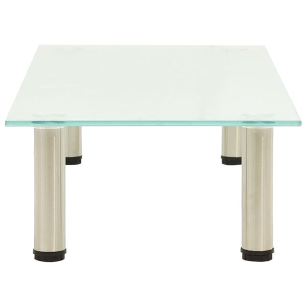 vidaXL TV stojalo mlečno 80x35x17 cm kaljeno steklo