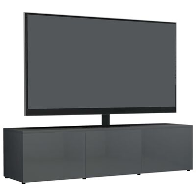 vidaXL TV omarica visok sijaj siva 120x34x30 cm iverna plošča