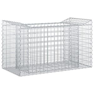 vidaXL Gabionska dvignjena postelja 50 x 100 x 60 cm Pocinkano jeklo
