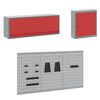 vidaXL Set delovnih omar s predalom s shranjevanjem 8 pcs Rdeča