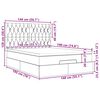vidaXL Otomanska postelja z vzmetnico rjav 140x190 cm blago