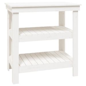 vidaXL Delovna miza bela 78,5x50x80 cm trdna borovina