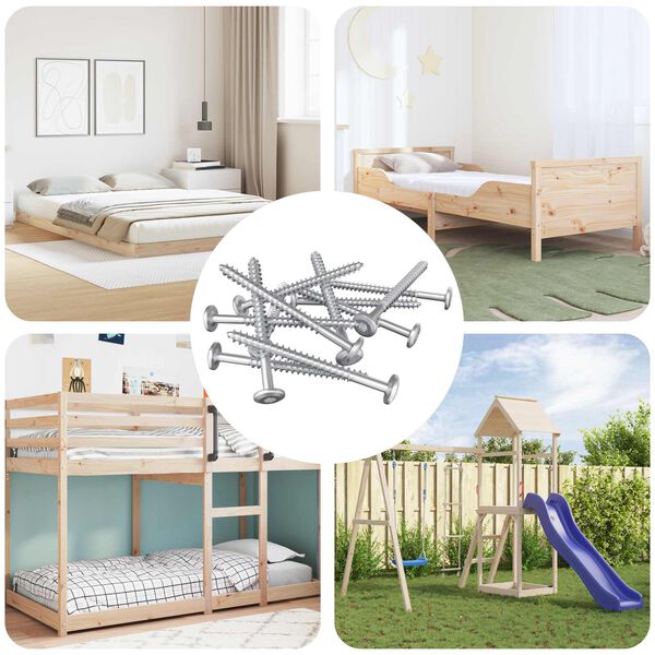 vidaXL Leseni vijaki 1900 pcs srebrna Jeklo