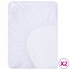 vidaXL Rjuhe vodoodporne 2 kosa bombažne 70x140 cm bele