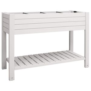 vidaXL Vrtna visoka greda bela 110x45x79 cm polipropilen