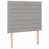 vidaXL Box spring postelja z vzmetnico LED svetlo siva 80x200 cm blago
