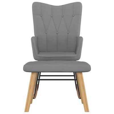 vidaXL Gugalni stol s stolčkom temno sivo blago