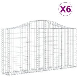 vidaXL Obokane gabion ko&scaron;are 6 kosov 200x30x100/120cm pocinkano železo