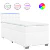 vidaXL Box spring postelja z vzmetnico bela 90x200 cm umetno usnje