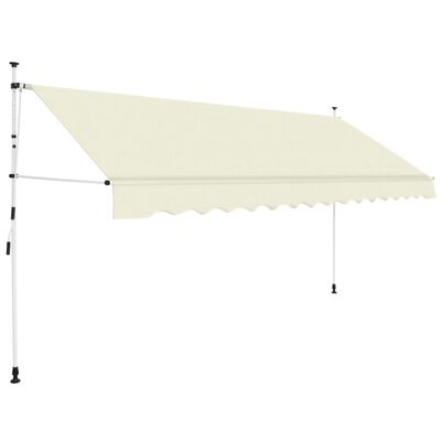 vidaXL Ročno zložljiva tenda 400 cm krem