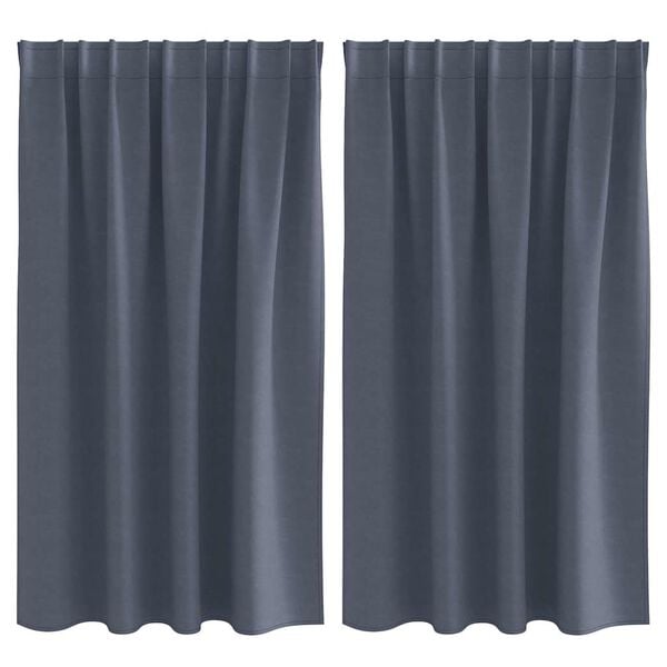 vidaXL Zavese za zatemnitev z obroči 2 pcs Antracit 140 x 140 cm