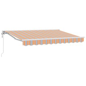 vidaXL Retraktilna tenda Modra in Oranžna 350 x 200 cm