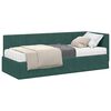 vidaXL Kotni okvir postelje z matrico 2 kos Temno zelena 80 x 200 cm
