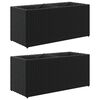 vidaXL Vrtna korita z 2 loncema 2 kosa črna 72x30x32 cm poli ratan