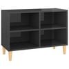 vidaXL TV omarica z lesenimi nogami visok sijaj siva 69,5x30x50 cm