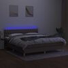 vidaXL Box spring postelja z vzmetnico LED taupe 180x200 cm blago