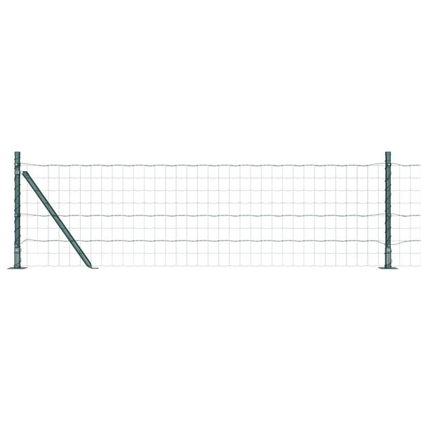 vidaXL Ograja s stebrom Zelena 0,4 x 25 m Jeklo in PVC
