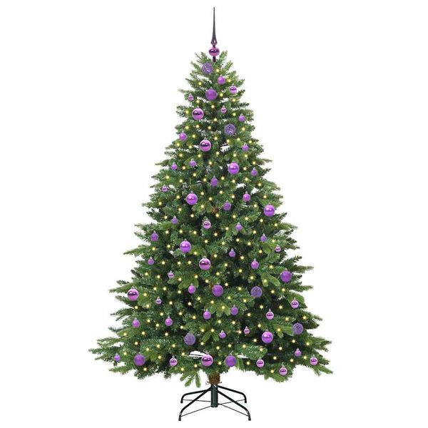 vidaXL Umestno božično drevo med 300 LED Zelena 180 cm PE in PVC