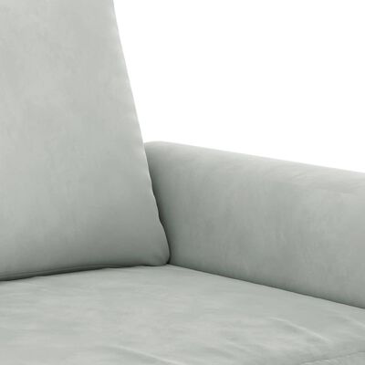 vidaXL Sedežna garnitura 2-delna z blazinami svetlo siv žamet