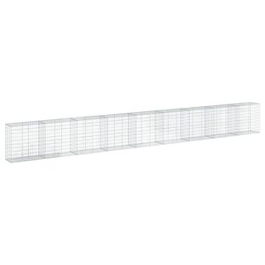 vidaXL Gabionska ko&scaron;ara s pokrovom 900x50x100 cm pocinkano železo