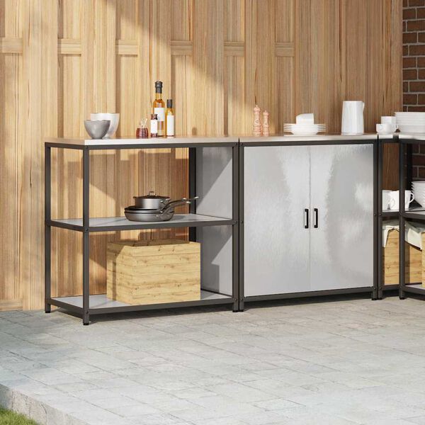 vidaXL Kuhinjski set za shranjevanje 2 pcs srebrna Nerjaveče jeklo