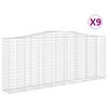 vidaXL Obokana gabionska ko&scaron;ara 9 kos 400x50x160/180cm cinkano železo