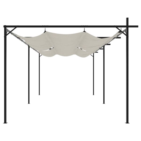 vidaXL Pergola s pomično streho krem 589x292x230 cm