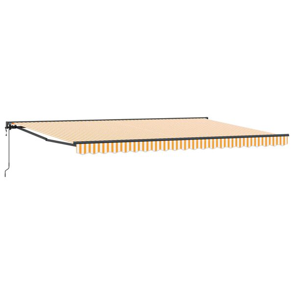 vidaXL Retraktilna tenda Rumena in Bela 500 &times; 300 cm