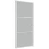 vidaXL Notranja vrata 93x201,5 cm Bela mat steklo in aluminij