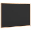 vidaXL Tabla za pisanje z okvirjem iz masivnega borovega lesa črna 80x55 cm