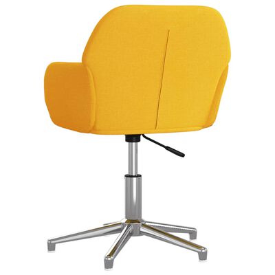 vidaXL Vrtljiv pisarniški stol svetlo rumeno blago