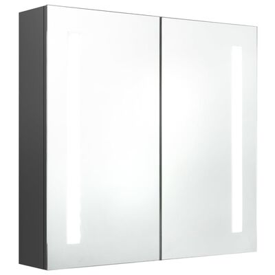 vidaXL LED kopalniška omarica z ogledalom siva 62x14x60 cm