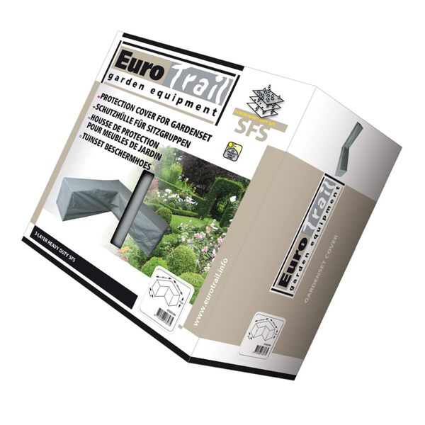 Eurotrail Pokrivalo za zunanji kavč L-oblike 255x255x100/70 cm sivo