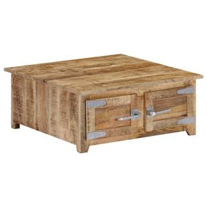 vidaXL Klubska mizica 70x70x30 cm trden mangov les