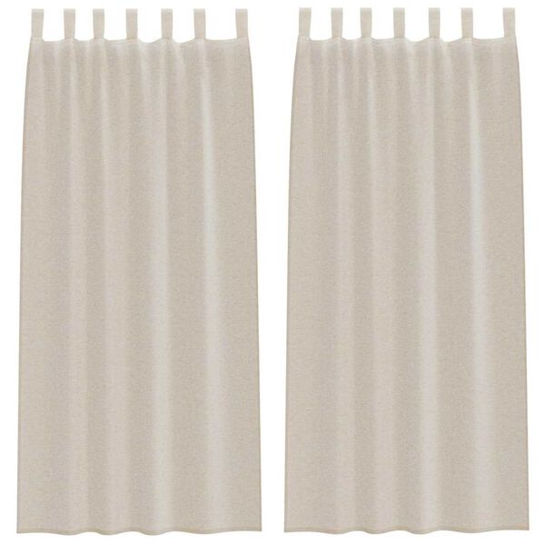 vidaXL Voile zavesa z zavesami 2 pcs Peščena 260 x 140 cm Poliester